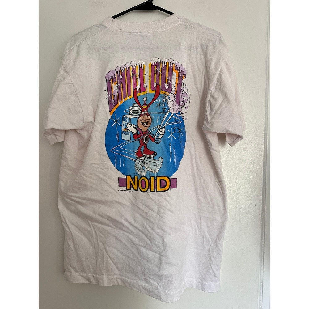 Vintage 87 Dominos Avoid The Noid T-Shirt Sz:L White Fruit of the Loom Cotton